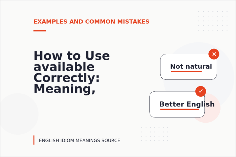 How to Use available Correctly: Meaning, Examples, and Mistakes