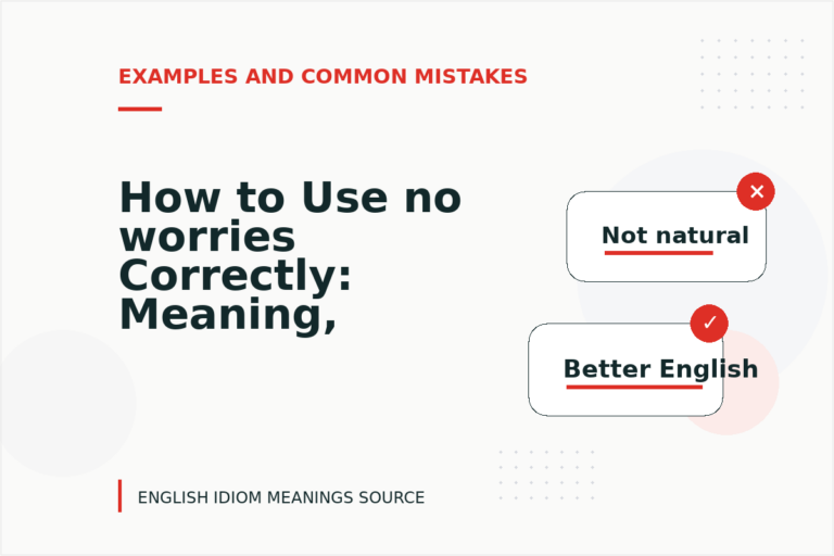 How to Use no worries Correctly: Meaning, Examples, and Mistakes